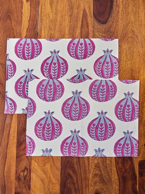 Yellow & Blue Cotton Hand Block Print Table Mats – Pinklay