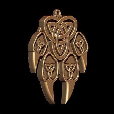 Unique Celtic Bear Claw 3D Model Pendant - Shop Now