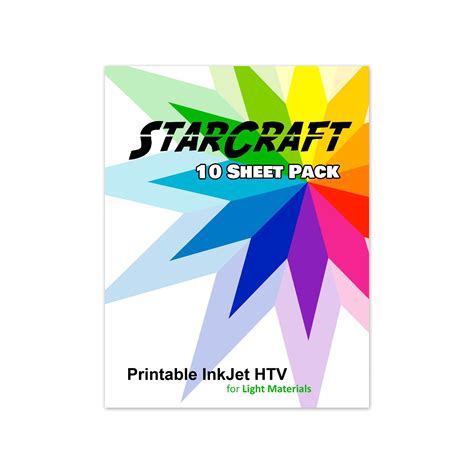 StarCraft Inkjet Printable Heat Transfer 10 Sheets - Light Materials ...