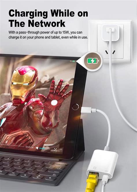 Buy USB C to Ethernet Adapter, Ethernet Adapter with Charging (PD15W ...