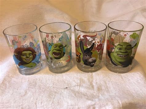mcdonalds shrek glasses McDonalds glasses Shrek The Third. 4 glasses ...