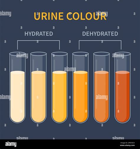 Urine color chart illustration of dehydration level Stock Vector Image ...