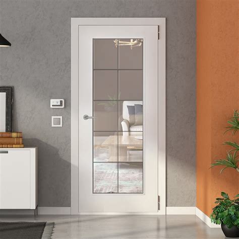 Internal White Primed Chrome 10L Clear Bevelled Glass Doors | GW Leaders