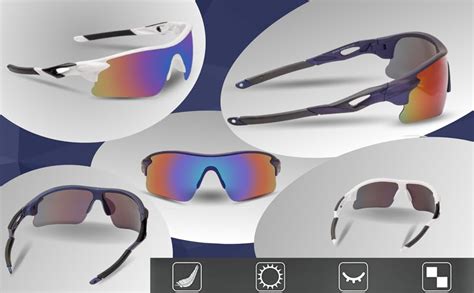 Buy TENFORD Sports Wrap-Around Sunglasses Blue & Black Border Combo of ...