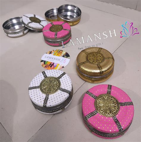 LAMANSH® (4 inch diameter) Stainless Meenakari Work Gift 🎁 Steel Ladoo ...