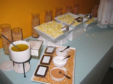 Delicious Popcorn Station with Clarified Butter and Seasoned Salts