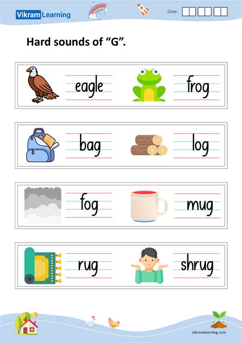 Download hard and soft sounds of g worksheets | vikramlearning.com