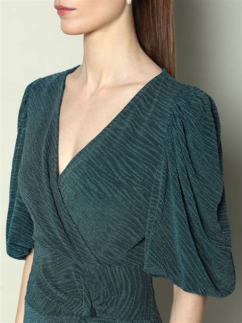 Marquee Green Lurex Bodycon Midi Dress