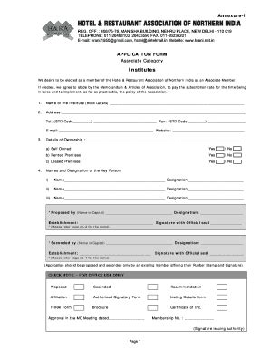 Fillable Online hrani net Reset Form Print Form AnnexureI HOTEL & Fax ...