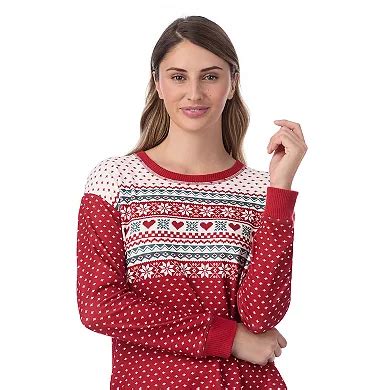 Women's Cuddl Duds Sweater Knit Crewneck Pajama Top & Jogger Pajama ...