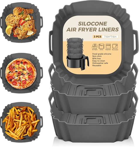 3 Pièces Silicone Moule Air Fryer Accessoires, Réutilisable Friteuse ...