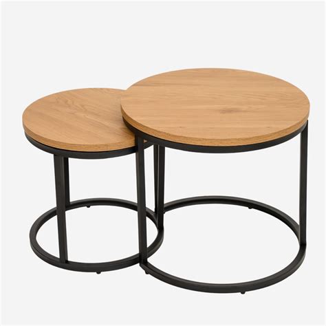 » Spiro Nest Side Tables, Wild Oak
