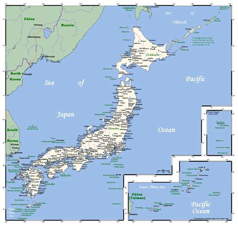 Detailed map of Japan with cities | Japan | Asia | Mapsland | Maps of the World