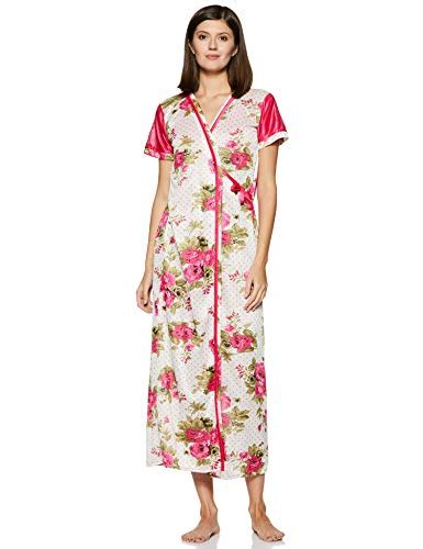Fabme Women's Floral Print 6 Piece Night (Nighty, Robe, Short Nighty ...