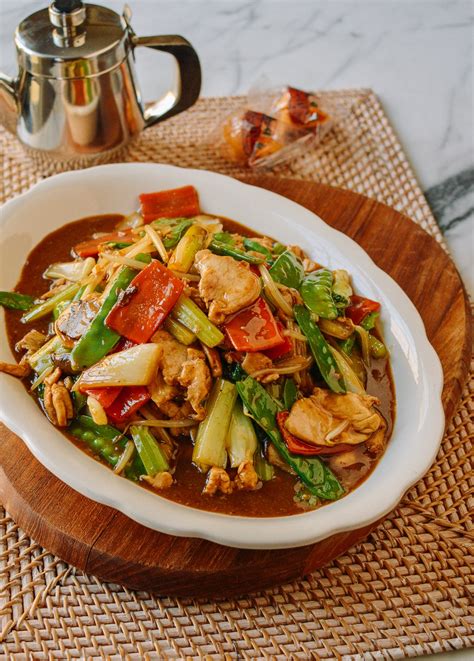 Chinesisches Chop Suey Huhn Chop Suey, Typisch Chinesisch Stockbild