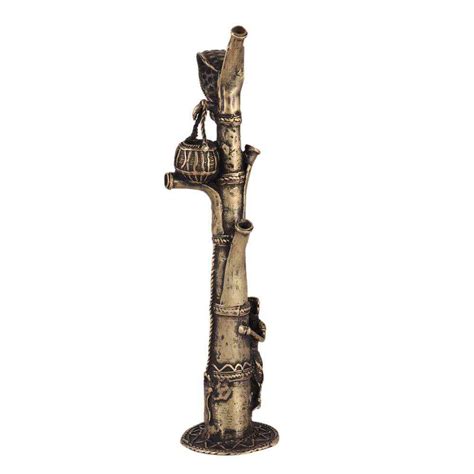 Brass Dhokra Incense Burner Of Tribal Man Holding Tree