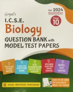 Goyal ICSE Biology Question Bank With Model Test paper Class- 10 for ...