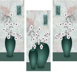 Flower art three piece MDF Poster Paper Print - Floral & Botanical ...