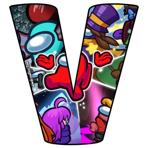 Among Us Letter V - FontPic.com