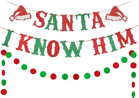 Buy சாண்டா நான் அவரை அறிந்தவர் பன்னர் ரெட் மற்றும் கிரீன் கிளிட்டர் ...