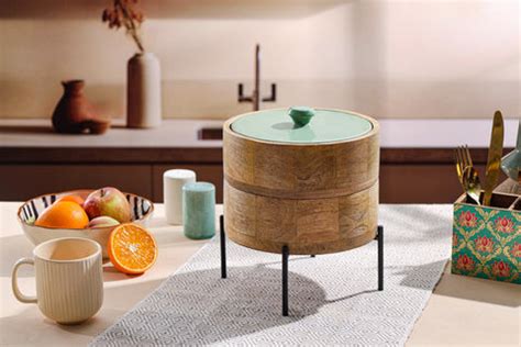 Wooden Double layer Roti box – Alamkari