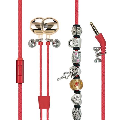 Promate Stereo Earphone, Leather Braided Pandora Beads Bracelet Style ...