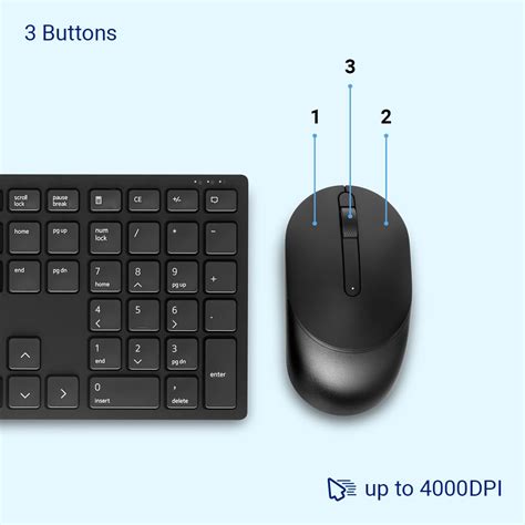 DELL KM5221W WIRELESS COMBO KEYBOARD - BLACK