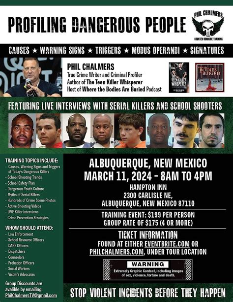 Profiling Dangerous People-ABQ, Hampton Inn, Albequerque, 11 March 2024 ...