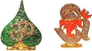 9facts Set of 2 Lord Shiva Symbol OM Sign Idol & God Ganesh / Ganpati ...