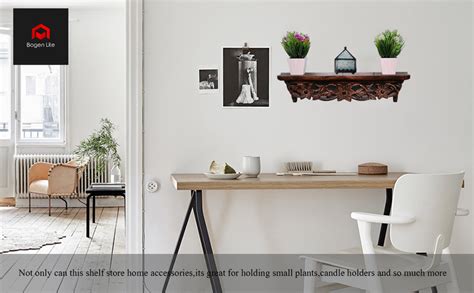 BOGEN LITE Hand Carved Wooden Wall Décor Shelf | Mounted Bookshelf ...
