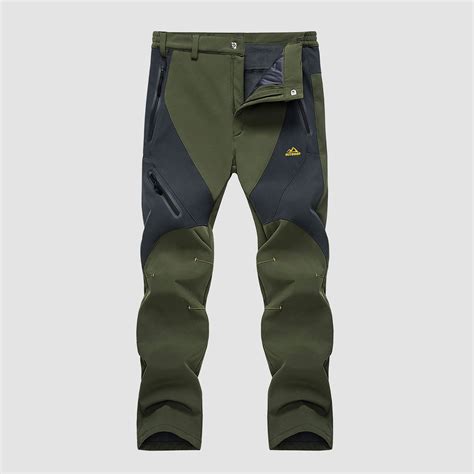 Men's Winter Pants Snow Pants Fleece Lined Water Resistant with 4 Zip ...