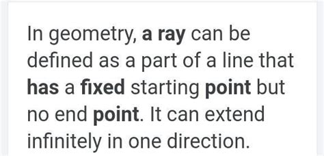 a ray has .... fixed points - Brainly.in