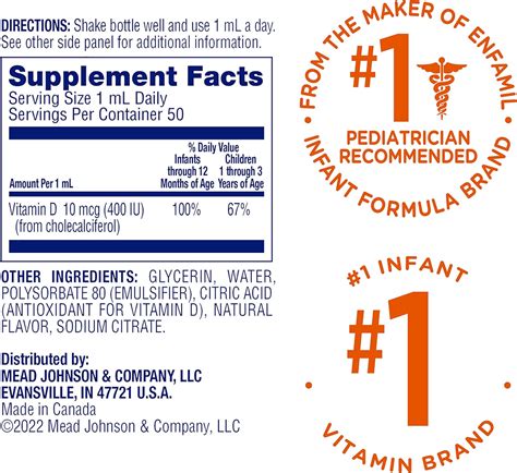 Buy Enfamil Baby Vitamin D-Vi-Sol Vitamin D Liquid Supplement Drops for ...