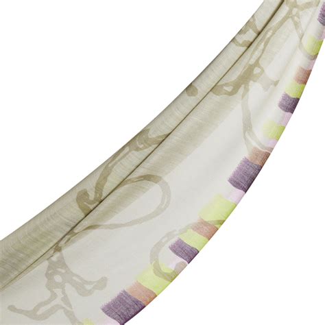 Silver Mink Waterway Print Scarf | Ipekevi