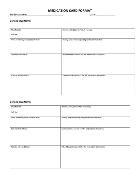 DRUG Card 2021vas - Drug card template - MEDICATION CARD FORMAT Student ...