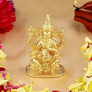 Buy Estele 24KT Gold Plated Spiritual Lord Ganesha Idol for Gifts ...