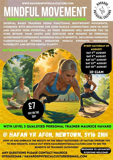 Mindful Movement , Hafan Yr Afon, Welshpool, 2 August 2025 | AllEvents