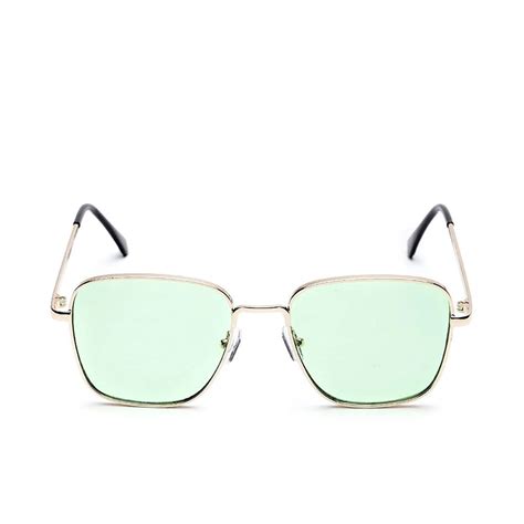 Buy Carlton London-Men's Green Lens & Gold-Toned Square Sunglasses with ...