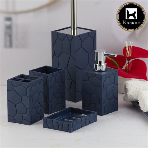 Kookee Acrylic Bathroom Accessories Set of 5, Modern Acrylic Bath Set ...
