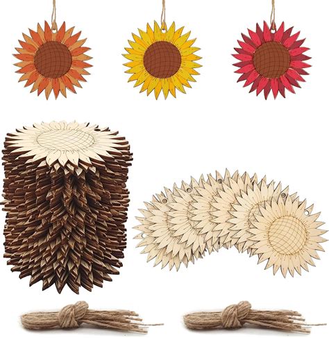 Buy Sunflower Shape Wood Cutouts for DIY Art & Craft Pack of 15 Cliths