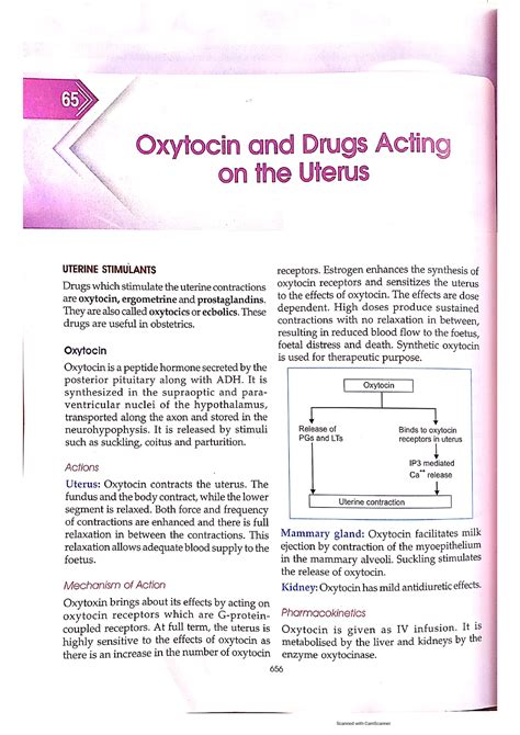 Uterine stimulants and relaxants - Pharmacy - Studocu