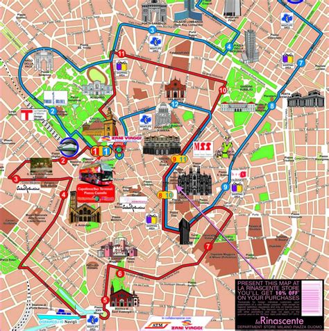 Iconografica, Walking map | Milan map, Milan tourist attractions, Milan ...