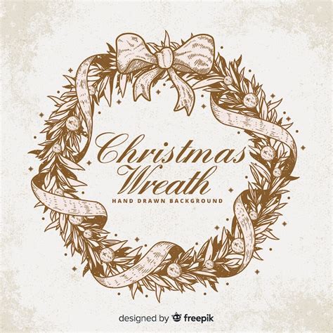 Vintage christmas wreath | Free Vector