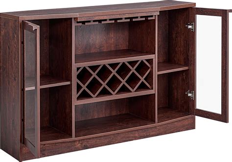 Home Source Stylish Home Bar Cabinet with Curved Glass Doors, India | Ubuy