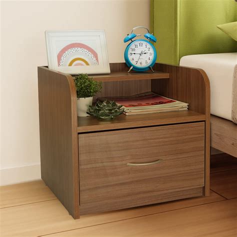 Green Soul Tansu Engineered Wood Bedside Table (Walnut Brown) | Premium ...