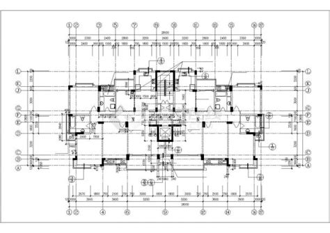 5500平米左右六层框混结构单体住宅楼全套建筑设计CAD图纸_居住建筑_土木在线