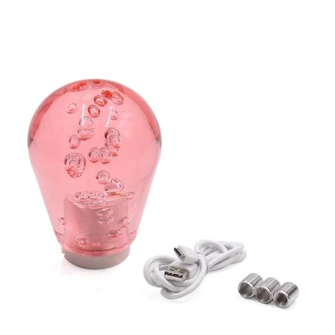 ZHuidjo Red LED Light Crystal Bubble Shell Manual Gear Shift Knob Lever ...