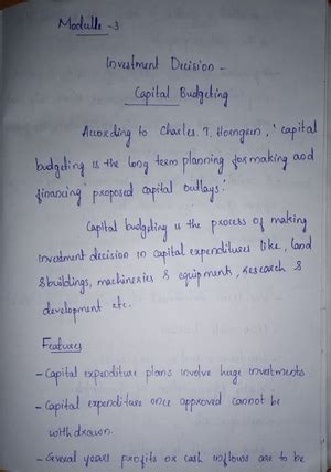 Module - II - Financial Management and operations notes - Module - II ...