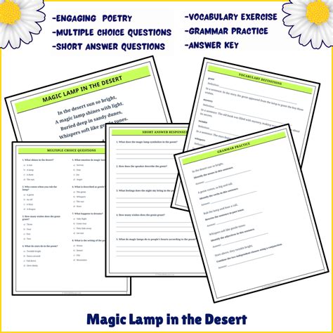 Magic Lamp in the Desert | Poem Grammar Worksheet Printable Activity ...