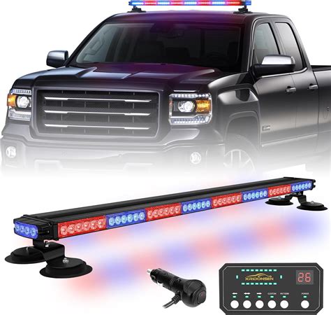 Amazon.com: XRIDONSEN 37 inch 104 LED Roof Top Police Lights Red Blue ...